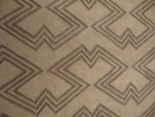 Carved clay wall, geometric pattern, Nando's restaurant in Abu Dhabi World Trade Centre, UAE