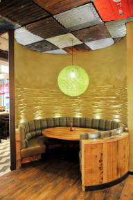 Wood and clay finish, Nando's restaurant in Wembley
