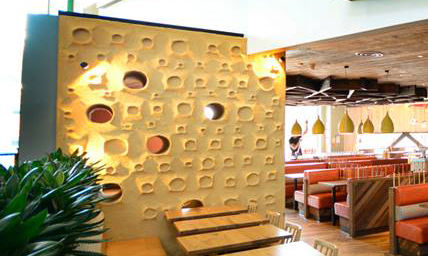 Embossed clay finish, Nando's restaurant in Beaconsfield